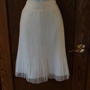 White House Black Market White Pleated Skirt